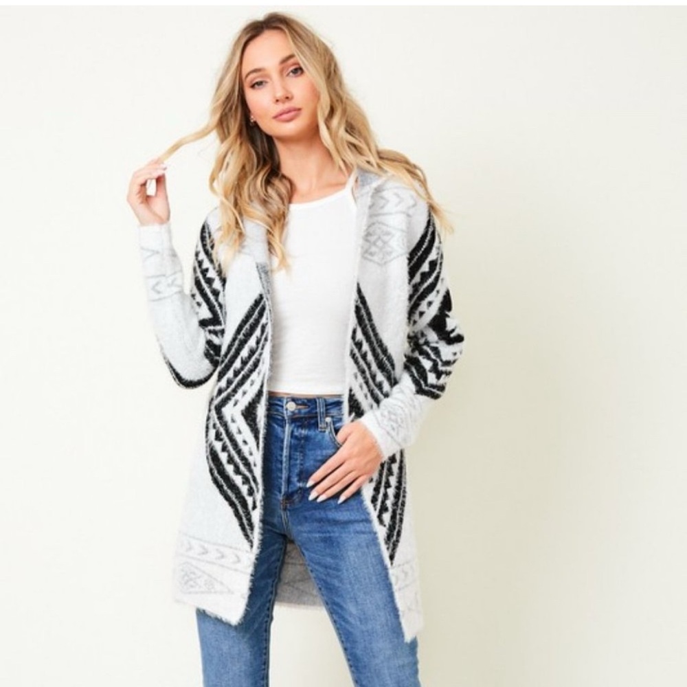 NEW NORTHERN ANGELS SWEATER CARDIGAN BOHO AZTEC BLAZER fluffy yarn western S